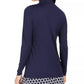 Camiseta feminina Charter Club com zíper, azul, tamanho X-S