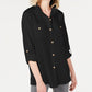 Camisa utilitária feminina Charter Club, preta, tamanho XX-G
