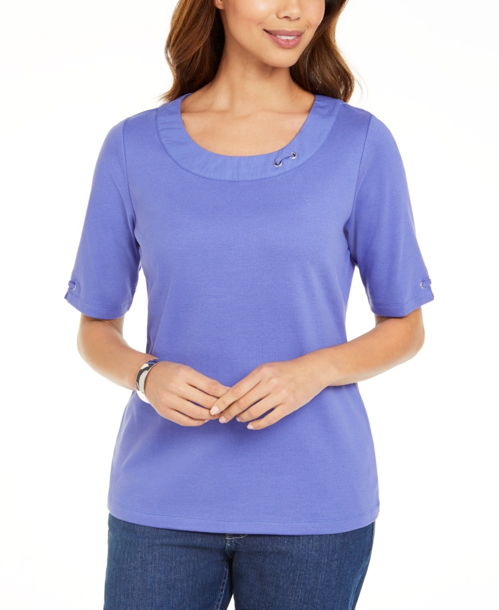 Karen Scott Top Feminino Algodão Anel Roxo Tamanho P
