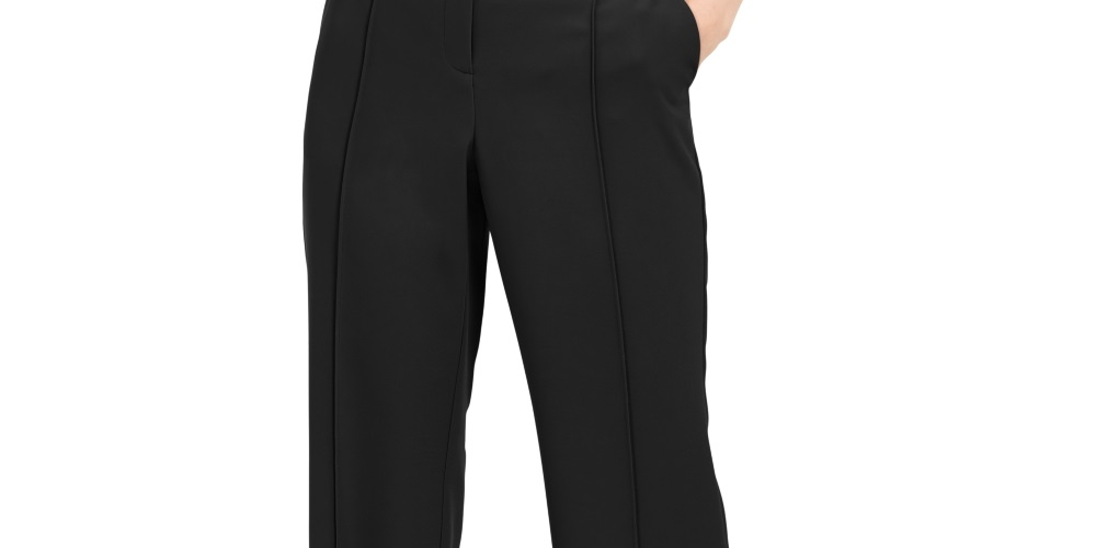 Calças Alfani Femininas Pintuck Tummy Control Pretas Tamanho 6 Petite