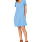 Vestido camiseta feminino estilo &amp; co com um bolso, azul, tamanho extrapequeno