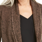 Karen Scott Cardigan Feminino Gola Xale Marrom Tamanho XX-G
