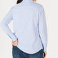 Camisa feminina de malha de algodão Charter Club, azul, tamanho extragrande