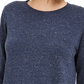 Suéter feminino de algodão com gola redonda Maison Jules, azul, tamanho X-S