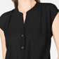 Top feminino com frente torcida INC International Concepts, preto, tamanho P