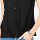 Top feminino com frente torcida INC International Concepts, preto, tamanho P