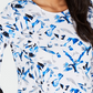 Blusa feminina Alfani com bainha em V e manga anjo, azul, tamanho pequeno e pequeno