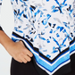 Blusa feminina Alfani com bainha em V e manga anjo, azul, tamanho pequeno e pequeno
