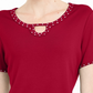Karen Scott Top Feminino com Tachas e Decote em V Vermelho Tamanho P