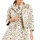 Blazer curto feminino Natori, jaqueta de noite, leopardo dourado, tamanho extragrande