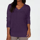Karen Scott Suéter Feminino Basket Stitch Roxo Tamanho P