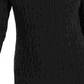 Suéter feminino com estampa texturizada e gola joia, manga comprida, tamanho pequeno, preto, Charter Club