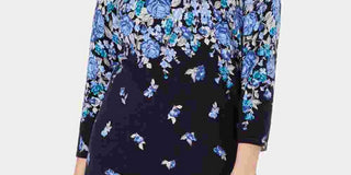 Karen Scott Suéter feminino com estampa floral azul