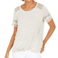 Top de renda com encaixe feminino Style &amp; Co, cinza, tamanho extragrande