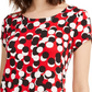 Camiseta feminina Alfani estampada com bainha redonda vermelha tamanho PL