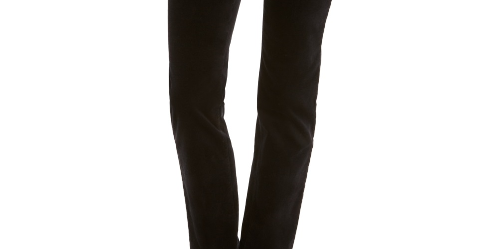 Calça jeans feminina Charter Club Lexington Velveteen Tummy Control com perna reta, preta, tamanho 16