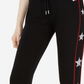 Calça jogger feminina Tommy Hilfiger Sport Star com punho e acabamento preto, tamanho pequeno