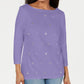 Karen Scott Top Feminino de Algodão com Ilhós Roxo Tamanho X-S