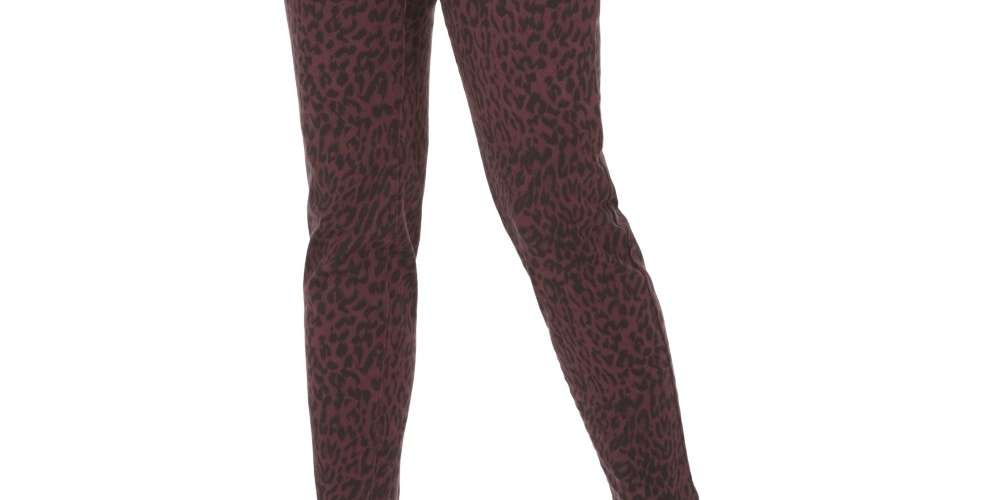 Jeans skinny feminino com estampa animal e curvas Style &amp; Co, vermelho, tamanho 8, pequeno