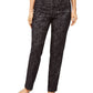 Calça feminina JM Collection Jacquard reta preta tamanho pequeno extragrande