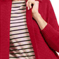 Cardigan feminino Charter Club com gola xale e frente aberta, vermelho, tamanho PL