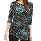 Blusa estampada feminina Alfani azul tamanho pequeno pequeno