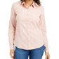 Camisa feminina de veludo cotelê de algodão com botões Charter Club, rosa, tamanho pequeno e pequeno