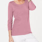 Karen Scott Top feminino de algodão com decote redondo, tamanho P/M, rosa