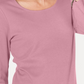 Karen Scott Top feminino de algodão com decote redondo, tamanho P/M, rosa