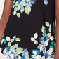 Top estampado feminino JM Collection com decote redondo, preto, tamanho pequeno