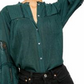 Blusa Emma com botões e ilhós, tamanho X-S, feminina, verde, Free People