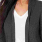 Cardigan feminino Karen Scott de malha mista de algodão cinza, tamanho PL
