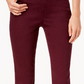 Jeans feminino estilo &amp; co com controle de barriga, perna justa, tamanho vinho, 24x4,5