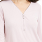 JM Collection Top Feminino com Zíper Rosa Tamanho Pequeno-Médio