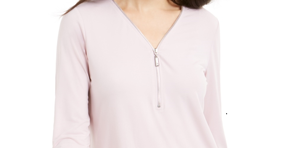 JM Collection Top Feminino com Zíper Rosa Tamanho Pequeno-Médio