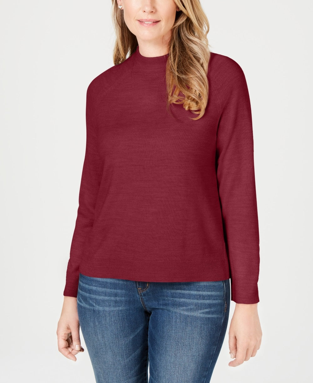 Karen Scott Suéter Feminino Gola Falsa Vermelho Tamanho PL