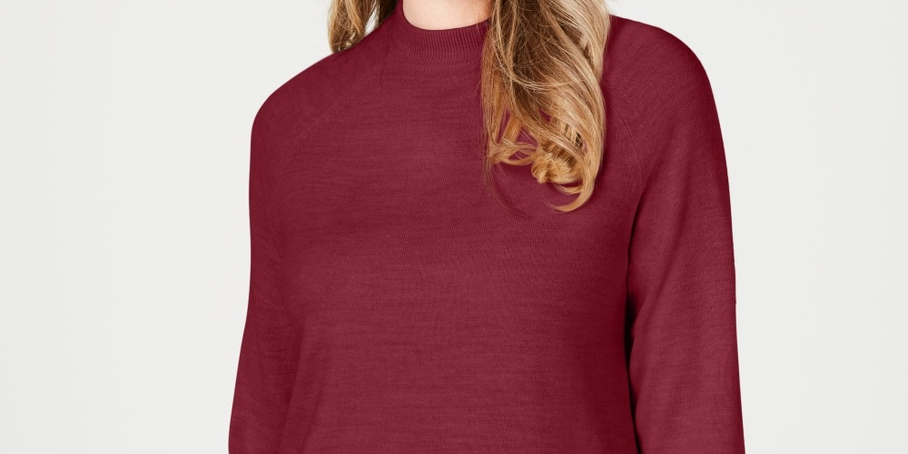 Karen Scott Suéter Feminino Gola Falsa Vermelho Tamanho PL