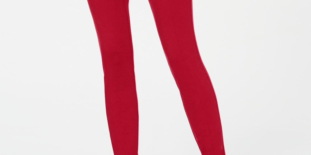 Calça skinny feminina de cintura alta INC International Concepts, vermelha, tamanho 4