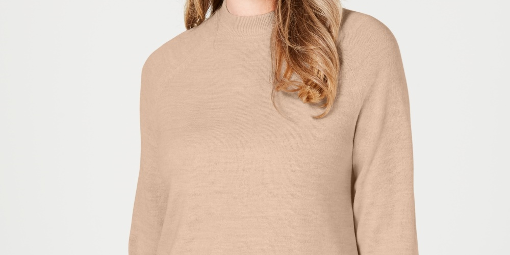 Karen Scott Suéter Feminino Gola Mock Marrom Tamanho Pequeno Médio