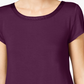 Camiseta Alfani Feminina Petite com Acabamento em Cetim, Manga Longa e Curta, Roxo Figo, PS/M