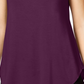Camiseta Alfani Feminina Petite com Acabamento em Cetim, Manga Longa e Curta, Roxo Figo, PS/M