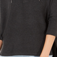 Blusa com capuz feminina Style &amp; Co, manga 3/4, preta, tamanho X-S