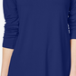 Blusa feminina de gola alta JM Collection, azul, tamanho X-S