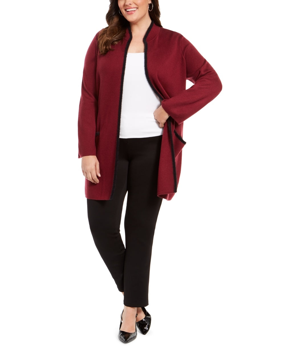 Jaqueta suéter feminina Alfani Plus Size vermelha tamanho 4X