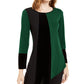Blusa Alfani Feminina com Barra Assimétrica e Blocos de Cor Verde, Tamanho Pequeno Médio