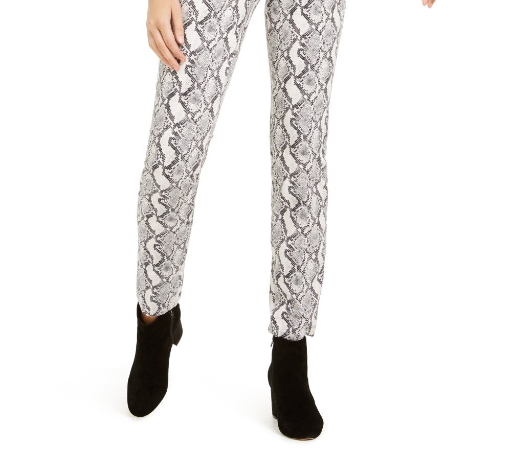 Calça jeans skinny feminina com estampa de cobra da INC International Concepts, cinza, tamanho 12