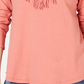 Suéter feminino com franjas e gola alta, estilo &amp; co, rosa, tamanho P
