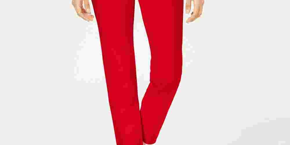 Calça feminina Charter Club Petite Pull-On Ponté-Knit vermelha tamanho 2P