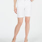 Shorts femininos Charter Club com controle de barriga e punho, tamanho 8, branco, pequeno