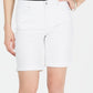 Shorts femininos Charter Club com controle de barriga e punho, tamanho 8, branco, pequeno